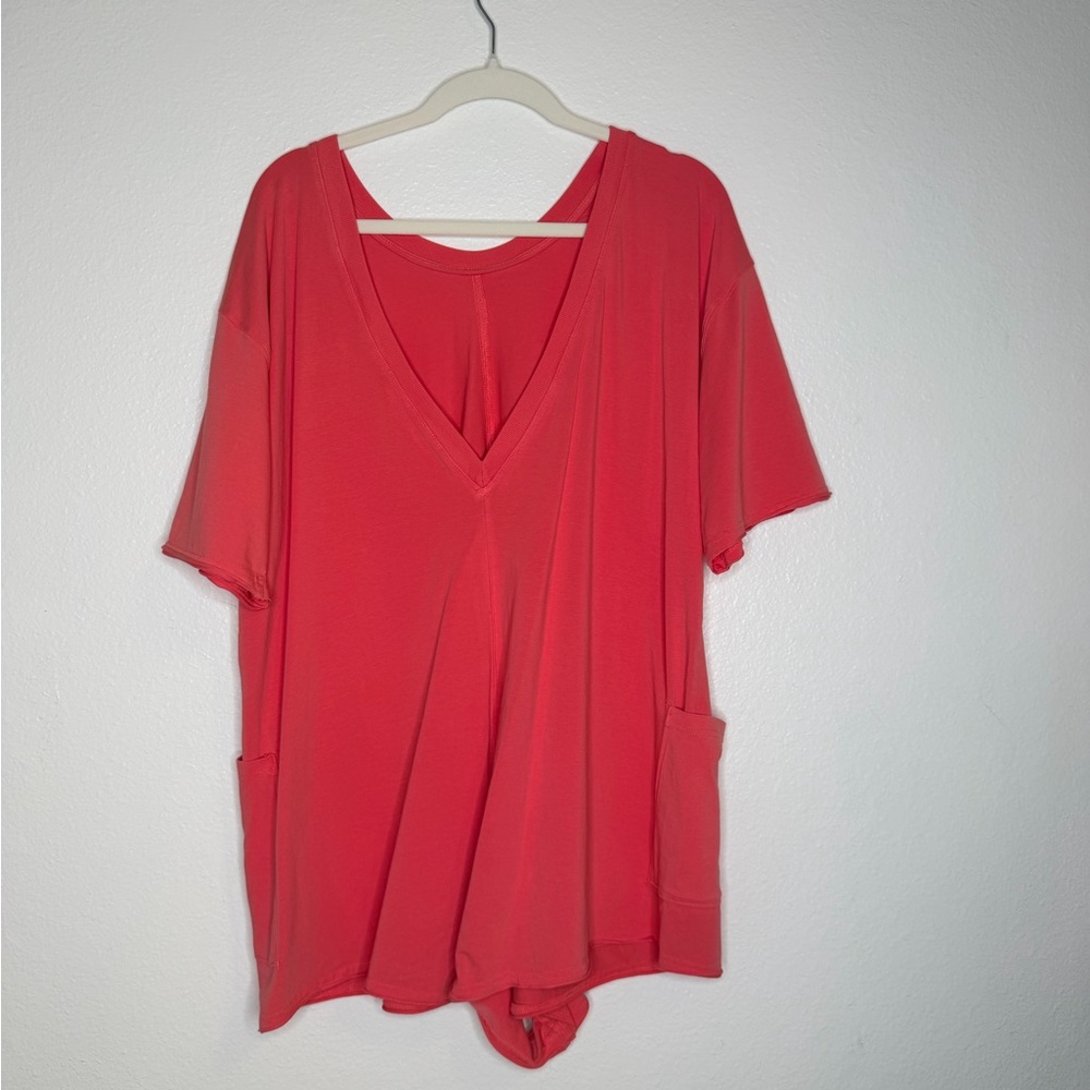 NWOT ✨ Free People Hot Pink/ Red Hot Shot Tee Romper Size Small